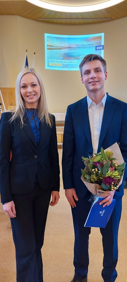 Drs. Ellingsen and Atlason at the annual Ceremony for Doctoral Graduates on December 1st