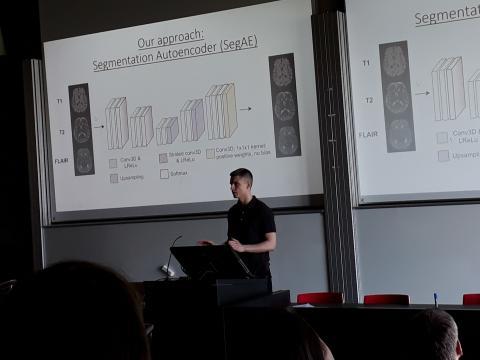 PhD student Hans Emil Atlason gave a presentation entitled "Unsupervised brain lesion segmentation from MRI using a convolutional autoencoder" at the SPIE Medical Imaging Conference, San Diego, California, USA, February 16-21, 2019.