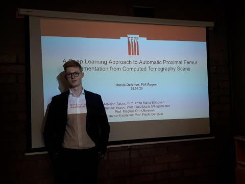 MS student Páll Ásgeir Björnsson successfully defended his MS thesis entitled "A Deep Learning Approach to Automatic Proximal Femur Segmentation from Computed Tomography Scans". September 2020.