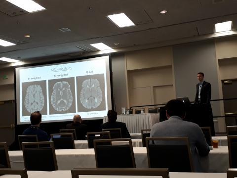 PhD student Hans Emil Atlason gave a presentation entitled "Unsupervised brain lesion segmentation from MRI using a convolutional autoencoder" at the SPIE Medical Imaging Conference, San Diego, California, USA, February 16-21, 2019.